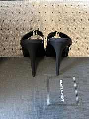 Colestore Saint Laurent YSL Emilie Mules in Satin Crepe Black - 6