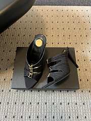 Colestore Saint Laurent YSL Emilie Mules in Satin Crepe Black - 3