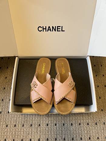 Colestore Chanel Open-toe Shoes Calfskin Light Beige
