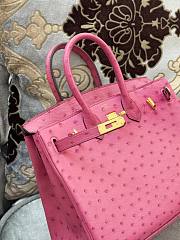 Colestore Hermes Birkin Ostrich Hot Pink Gold Hardware Bag 35cm - 3