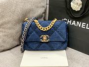 Colestore Chanel 19 in Denim, Fabric with Gold-Tone, Silver-Tone & Ruthenium-Finish Metal 26cm - 1