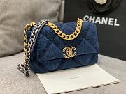 Colestore Chanel 19 in Denim, Fabric with Gold-Tone, Silver-Tone & Ruthenium-Finish Metal 26cm - 6