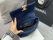 Colestore Chanel 19 in Denim, Fabric with Gold-Tone, Silver-Tone & Ruthenium-Finish Metal 26cm - 5