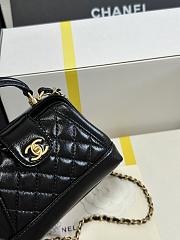 Colestore  Chanel Mini Cocodoc Doctor Bag Quilted Black Shiny Lambskin Aged Gold Hardware 13x9x4.5cm - 6