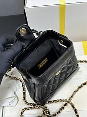 Colestore  Chanel Mini Cocodoc Doctor Bag Quilted Black Shiny Lambskin Aged Gold Hardware 13x9x4.5cm - 2