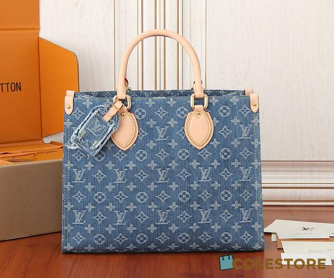 Colestore Louis Vuitton OnTheGo MM in Monogram Denim Blue 35x27x14cm - 1