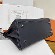 Colestore Hermes Kelly 30 Colormatic Blue Black Chai Gold Leather Palladium Hardware - 2
