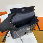 Colestore Hermes Kelly 30 Colormatic Blue Black Chai Gold Leather Palladium Hardware - 5