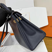 Colestore Hermes Kelly 30 Colormatic Blue Black Chai Gold Leather Palladium Hardware - 4