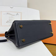 Colestore Hermes Kelly 25 Colormatic Blue Black Chai Gold Leather Palladium Hardware - 6