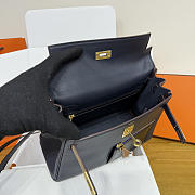 Colestore Hermes Kelly 25 Colormatic Blue Black Chai Gold Leather Palladium Hardware - 5