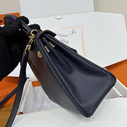 Colestore Hermes Kelly 25 Colormatic Blue Black Chai Gold Leather Palladium Hardware - 3