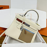 Colestore Hermes Kelly Colormatic in Cream with Tan Pocket 28cm - 1