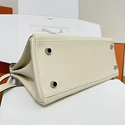 Colestore Hermes Kelly Colormatic in Cream with Tan Pocket 28cm - 6