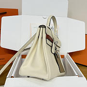 Colestore Hermes Kelly Colormatic in Cream with Tan Pocket 28cm - 5