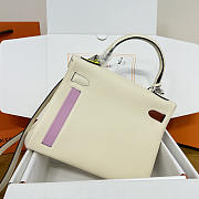 Colestore Hermes Kelly Colormatic in Cream with Tan Pocket 28cm - 4