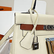 Colestore Hermes Kelly Colormatic in Cream with Tan Pocket 28cm - 2