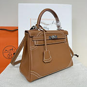 	 Colestore Hermes Ghillies Kelly 28 in Swift Leather Tan - 6