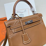 	 Colestore Hermes Ghillies Kelly 28 in Swift Leather Tan - 2