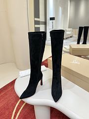 Colestore Christian Louboutin Suede Calfskin Condora Botta Knee Boots Black - 1