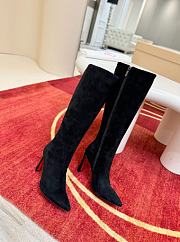 Colestore Christian Louboutin Suede Calfskin Condora Botta Knee Boots Black - 6