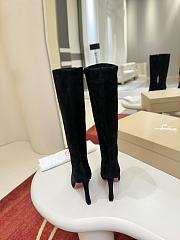 Colestore Christian Louboutin Suede Calfskin Condora Botta Knee Boots Black - 5