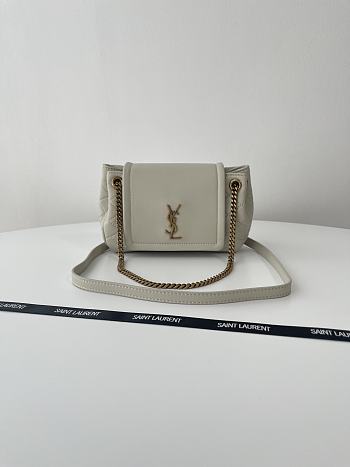 Colestore YSL Saint Laurent Mini Nolita In Lambskin in White  18x13x6cm
