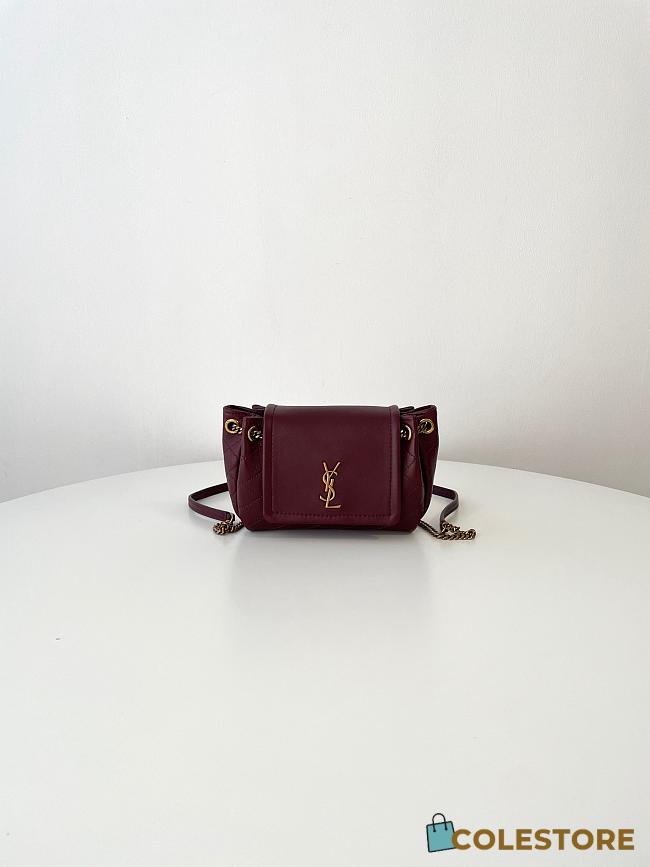 Colestore YSL Saint Laurent Mini Nolita In Lambskin in Red 18x13x6cm - 1