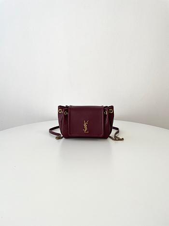 Colestore YSL Saint Laurent Mini Nolita In Lambskin in Red 18x13x6cm