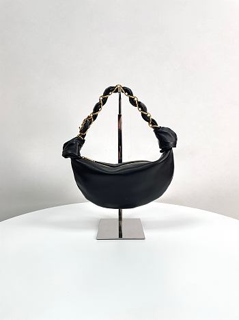Colestore YSL Saint Laurent Amalia Mini Hobo in Lambskin in Black  28x12.5x8cm