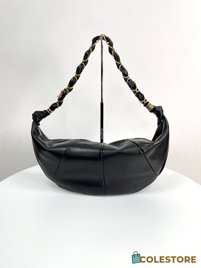 Colestore YSL Saint Laurent Amalia Mini Hobo in Lambskin in Black  23-62x28x4cm - 1