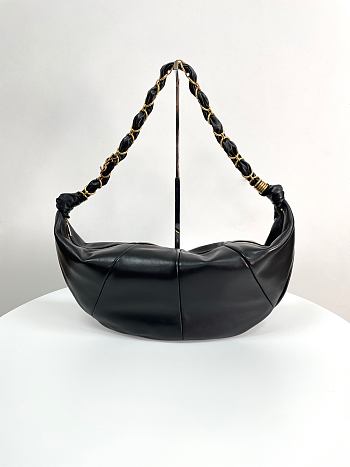 Colestore YSL Saint Laurent Amalia Mini Hobo in Lambskin in Black  23-62x28x4cm