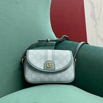 Colestore Gucci Women's Light Blue Gucci Ophidia Supreme Canvas Crossbody Bag 19x13x5cm