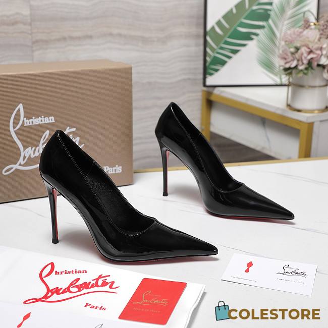Colestore Christian Louboutin Miss Z 100 mm Pumps Patent Calf Leather Black - 1