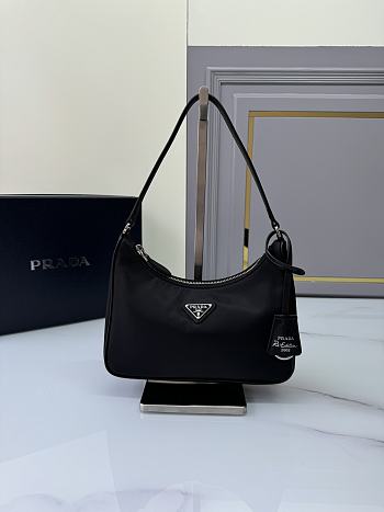 Colestore Prada Re-Edition 2005 Re-Nylon and Saffiano Mini Bag Black Silver hardware 22x18x6.5cm