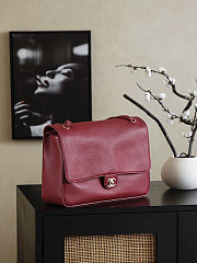 Colestore Chanel Classic Flap Bag Caviar Leather Burgundy Gold Hardware 33×23×11cm - 5