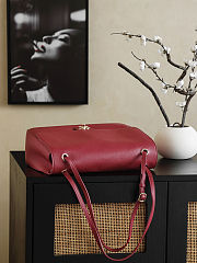 Colestore Chanel Classic Flap Bag Caviar Leather Burgundy Gold Hardware 33×23×11cm - 4