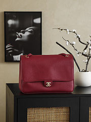 Colestore Chanel Classic Flap Bag Caviar Leather Burgundy Gold Hardware 33×23×11cm - 2
