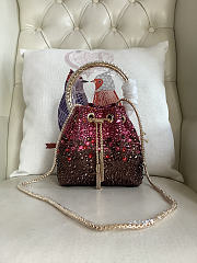 Colestore Jimmy Choo Bon Bon Blush Satin Bag with Crystals Burgundy / Chocolate Brown 16x15x9.5cm - 1