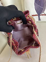 Colestore Jimmy Choo Bon Bon Blush Satin Bag with Crystals Burgundy / Chocolate Brown 16x15x9.5cm - 6