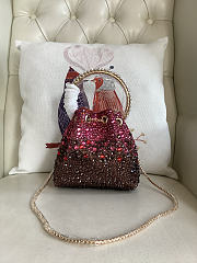 Colestore Jimmy Choo Bon Bon Blush Satin Bag with Crystals Burgundy / Chocolate Brown 16x15x9.5cm - 5