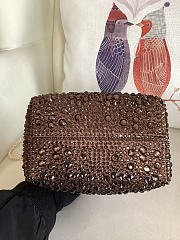 Colestore Jimmy Choo Bon Bon Blush Satin Bag with Crystals Burgundy / Chocolate Brown 16x15x9.5cm - 3