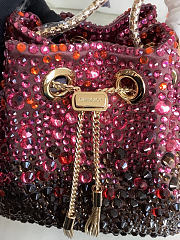 Colestore Jimmy Choo Bon Bon Blush Satin Bag with Crystals Burgundy / Chocolate Brown 16x15x9.5cm - 2