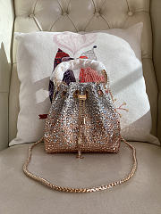 Colestore Jimmy Choo Bon Bon Blush Satin Bag with Crystals Gold / Silver 16x15x9.5cm - 1