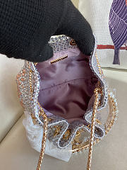 Colestore Jimmy Choo Bon Bon Blush Satin Bag with Crystals Gold / Silver 16x15x9.5cm - 6