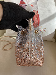 Colestore Jimmy Choo Bon Bon Blush Satin Bag with Crystals Gold / Silver 16x15x9.5cm - 4