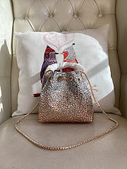 Colestore Jimmy Choo Bon Bon Blush Satin Bag with Crystals Gold / Silver 16x15x9.5cm - 5