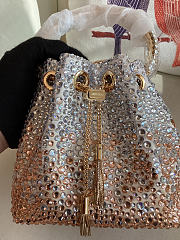 Colestore Jimmy Choo Bon Bon Blush Satin Bag with Crystals Gold / Silver 16x15x9.5cm - 2