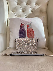 Colestore Valentino Loco Small V-Logo Crystal-Embellished Shoulder Bag 20x11x5cm - 2