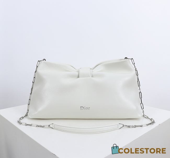 Colestore Dior Medium Dior Bow Bag White Lambskin 30 x 17.5 x 12cm - 1